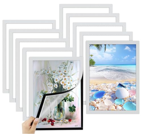 Truevaste Magnetrahmen A4, 10 Stück Selbstklebende Magnetische Bilderrahmen, Diamond Painting Rahmen DIN A4 für Fotos, Kunstwerke, Matte Magnetischer Fotorahmen Kratzfest, Einfache Montage, Silber Truevaste Magnetrahmen A4, 10 Stück Selbstklebende Magnetische Bilderrahmen, Diamond Painting Rahmen DIN A4 für Fotos, Kunstwerke, Matte Magnetischer Fotorahmen Kratzfest, Einfache Montage, Silber von Truevaste