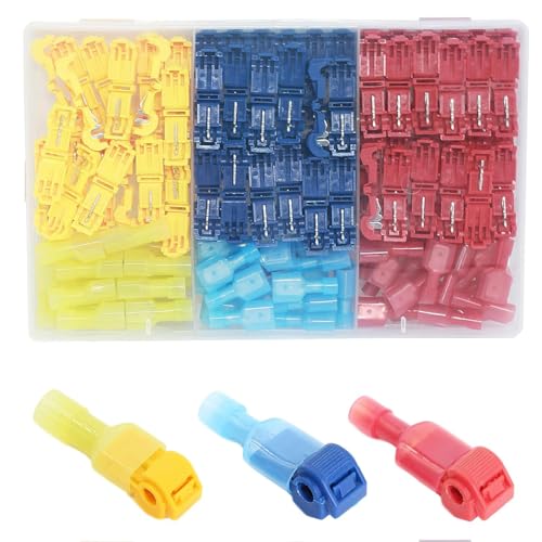 144pcs Isolierte Crimp Klemmen Drahtanschlüsse T Tap Drahtanschlüsse Schnelldrahtspleiige Steckverbinder Einfach Zu Verwendende Drahtklemmen Für Schnelle Spleiße von Trufolxiaz