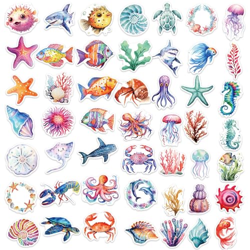 200x/set Selbstklebende Aufkleber Meerestier Aufkleber Ozeanaufkleber Fischaufkleber Für Laptops Scrapbooking Dekorationen von Trufolxiaz