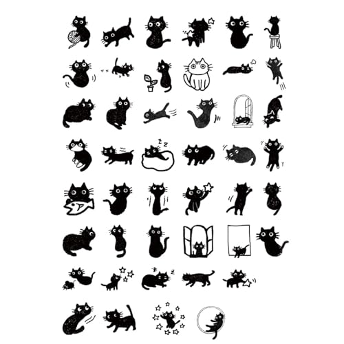 45 PCs/Box Selbstklebende Aufkleber Katzen Themenstein Aufkleber Laptop Aufkleber Haustier Aufkleber Scrapbooking Sticker Tiere Aufkleber Aufkleber von Trufolxiaz