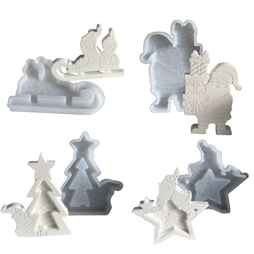 4PCS Silikonformen Für Kerzen Und Seife Machen Weihnachtsmotiv Dekorationsform Epoxidharz Zubehör Formen Handwerksbedarf. 4PCS Silikonformen Für Kerzen Und Seife Machen Weihnachtsmotiv Dekorationsform Epoxidharz Zubehör Formen Handwerksbedarf. von Trufolxiaz