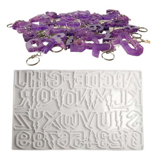 Halloween Letter Keychain Sturdy Silikonformen Tragbare Harzalphabete Set Accessoire Für Einzigartige Schmuck Herstellung Von Harzkasten Set Set von Trufolxiaz