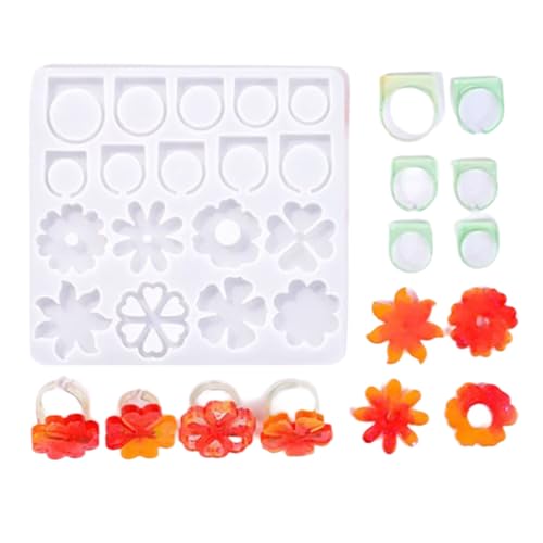 Harzringe Maker Silikonform Set Silikonblüten Schmetterling Weihnachtsringe Schmuckformen Für Handwerksliebhaber Kristall Epoxidringe von Trufolxiaz