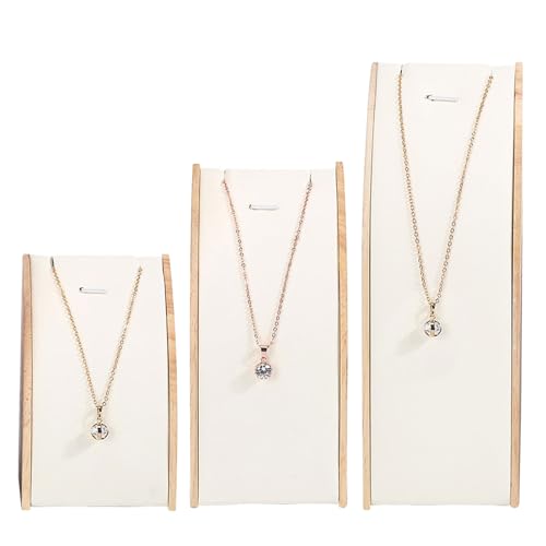 Praktischer Robuster Holzhänger Set Von 3 Gekrümmten Halskette Showcases Mode Accessoire Für Einzelhandels Und Heimnutzungs Arbeitsplatten Display Rack von Trufolxiaz