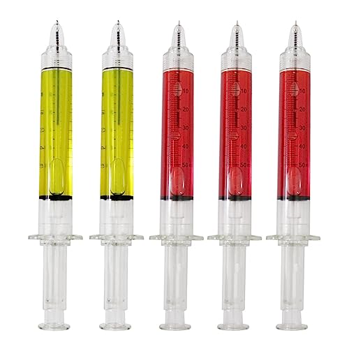 Trufolxiaz 5 PCs Medizinische Kugelschreiber Stifte Spritzenstock Retractable Kugelschreiber Stifte Imaginary Doktor Spielen Schwarze Tintenstallschuhe von Trufolxiaz