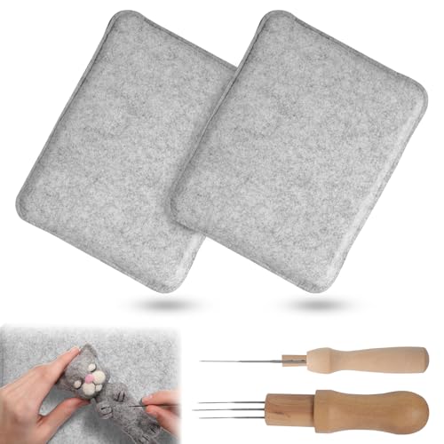 Filzunterlage Filzen Starterset, 2 Stück 25x20.5 CM Filzunterlage zum Nadelfilzen mit 2 Stück Holz-Filznadeln zum Trockenfilzen für Starter Filzunterlage Filzen Starterset, 2 Stück 25x20.5 CM Filzunterlage zum Nadelfilzen mit 2 Stück Holz-Filznadeln zum Trockenfilzen für Starter von Trukafie