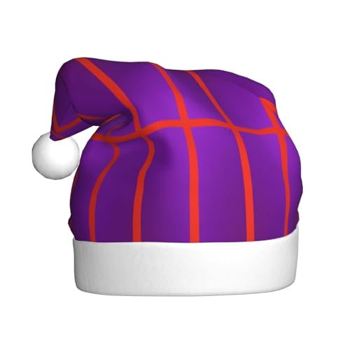 Trukd Weihnachtsmütze, einfarbig, dunkelviolett, Weihnachtsmannmütze für Erwachsene, Unisex, Samt, Pelz, Weihnachtsmütze für Neujahr, festliche Party von Trukd