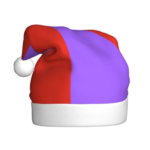 Trukd Weihnachtsmütze, einfarbig, hellviolett, für Erwachsene, Unisex, Samt, Pelz, Weihnachtsmütze für Neujahr, festliche Party von Trukd