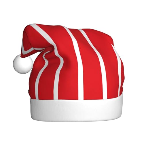 Trukd Weihnachtsmütze, einfarbig, rote Weihnachtsmütze für Erwachsene, Unisex, Samt, Pelz, Weihnachtsmütze für Neujahr, festliche Party von Trukd