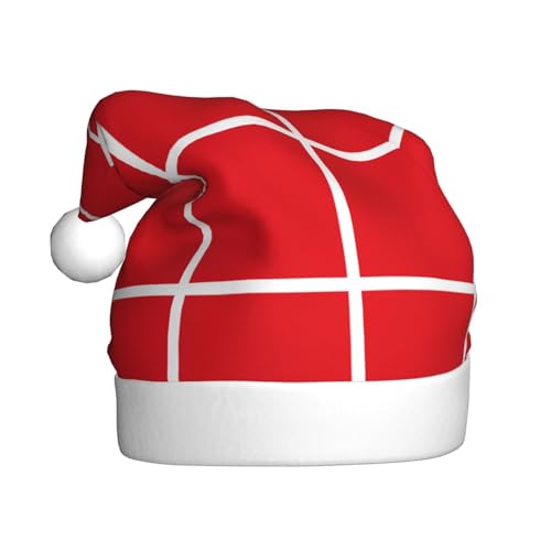 Trukd Weihnachtsmütze, einfarbig, rote Weihnachtsmütze für Erwachsene, Unisex, Samt, Pelz, Weihnachtsmütze für Neujahr, festliche Party von Trukd