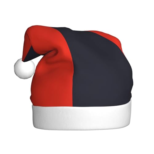 Trukd Weihnachtsmütze, einfarbig, schwarz, Weihnachtsmannmütze für Erwachsene, Unisex, Samt, Pelz, Weihnachtsmütze für Neujahr, festliche Party von Trukd