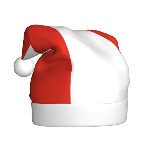Trukd Weihnachtsmütze, einfarbig, weiß, für Erwachsene, Unisex, Samt, Pelz, Weihnachtsmütze für Neujahr, festliche Party von Trukd