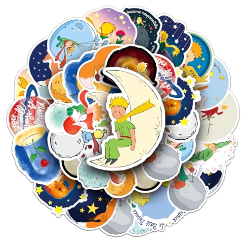 50 Stück Little Prince PVC-Wasseraufkleber – Kreative Graffiti-Cartoon-Aufkleber für Kinder – Deko für Skateboards, Koffer, Laptops – Selbstklebende Stickers von TrustKK