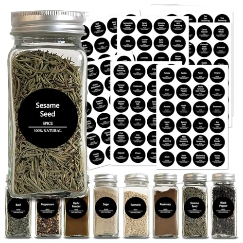 TrustKK Schwarze Gewürzglas-Etiketten 8 Blätter 192 Stück, Wasserdicht, Ölbeständig, Maschinenwaschbar, für Küche und Gewürzaufbewahrung, Rund 3,8 cm Durchmesser TrustKK Schwarze Gewürzglas-Etiketten 8 Blätter 192 Stück, Wasserdicht, Ölbeständig, Maschinenwaschbar, für Küche und Gewürzaufbewahrung, Rund 3,8 cm Durchmesser von TrustKK