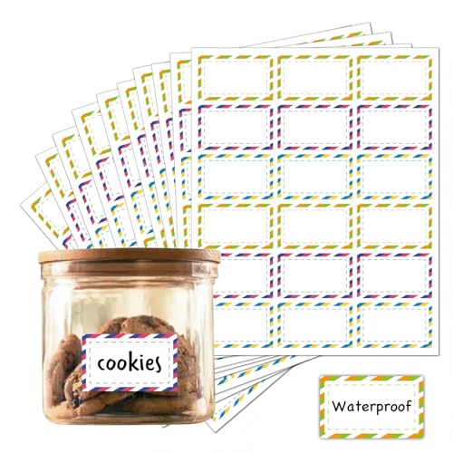 TrustKK Wasserfeste Vorratsetiketten, Bunt Gestreift, 180 Stück, 50 x 30 mm, Vinyl Selbstklebend, für Küche und Speisekammer TrustKK Wasserfeste Vorratsetiketten, Bunt Gestreift, 180 Stück, 50 x 30 mm, Vinyl Selbstklebend, für Küche und Speisekammer von TrustKK
