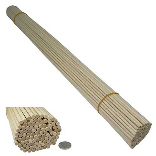 Trustleaf Holzdübel Holzstäbe aus Birkenholz, Hartholz, 60 cm x 5 mm, 100 Stück von Trustleaf