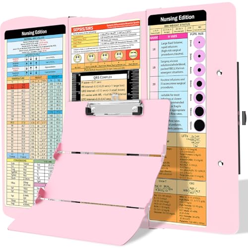 Nursing Clipboard Faltbares Klemmbrett Medizinisch: Edition Spickzettel Aluminium 3 Schichten Faltbare Klemmbretter Krankenpflege Taschenformat Profil Clip Krankenschwester Klemmbretter Notizblock für von Trustnice
