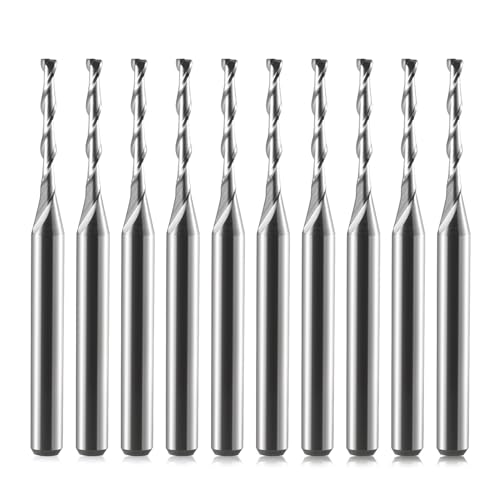 10 Stück 1/8 Zoll Schaft CNC Router Bits Hartmetall-Schaftfräser 1/16 Zoll Up Cut Spial Router Bit Flat Nose Carbide Schaftfräser Zwei Flöten Fräser Werkzeug für Holz PVC MDF Hartholz 10 Stück 1/8 Zoll Schaft CNC Router Bits Hartmetall-Schaftfräser 1/16 Zoll Up Cut Spial Router Bit Flat Nose Carbide Schaftfräser Zwei Flöten Fräser Werkzeug für Holz PVC MDF Hartholz von Trvoxviq