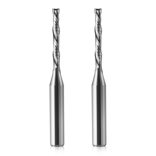 2 Pack Compression Spiral Router Bit 1/4 Inch Shank 1/8 Inch Cutting Dia.Upcut and Downcut CNC Router Bit Solid Carbide, Ideal for Wood Cutting, Slot Mortise, Engraving von Trvoxviq