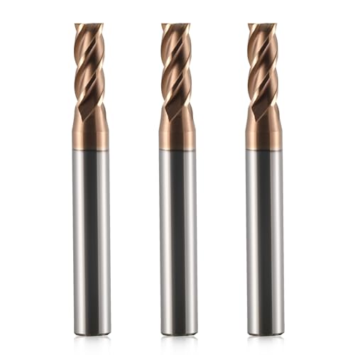 3 Stück VHM Fräser Schaftfräser Hartmetal, AlTiN beschichtet 55 HRC 4 Schneiden, bohren, fräsen, schlichten, eintauchen, CNC, Wolframkarbid (5mm) von Trvoxviq
