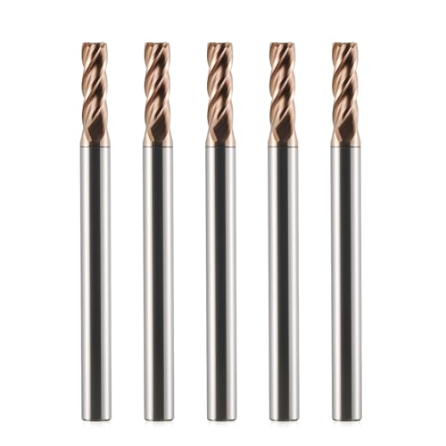 5 Stück VHM Fräser Schaftfräser Hartmetal, AlTiN beschichtet 55 HRC 4 Schneiden, bohren, fräsen, schlichten, eintauchen, CNC, Wolframkarbid (3.5mm) von Trvoxviq
