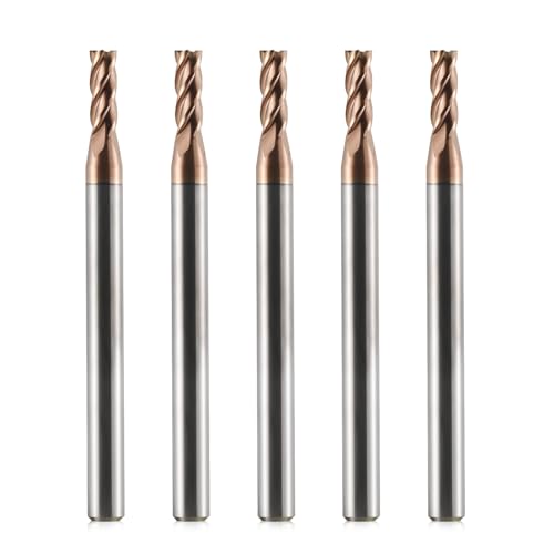 5 Stück Wolframkarbid Fräser 3mm mit 4 Schneiden - AlTiN-Beschichtung 55HRC für Hochleistungs-CNC (Bohr-/Fräs-/Tauchanwendungen) von Trvoxviq