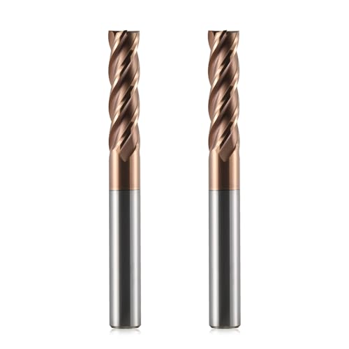 8mm Schaftfräser aus Hartmetall (VHM) - 4 Schneiden, AlTiN-Coating 55HRC, CNC-Werkzeug für Zerspanung & Eintauchbearbeitung(2 Stück) von Trvoxviq