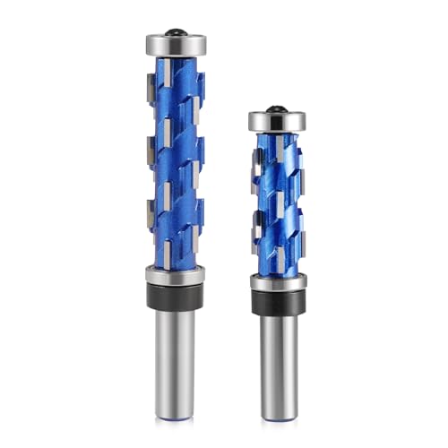 Bündigfräsen-Bit, 1,27 cm Schaft, 2 Set, 3/4 Zoll Schnittdurchmesser, Spiralschneidefräsen-Bit, nach oben unten Doppellager, bündiger Zierleisten-Bit, 45 mm & 65 mm Schnittlänge, Schablonenmuster-Bit Bündigfräsen-Bit, 1,27 cm Schaft, 2 Set, 3/4 Zoll Schnittdurchmesser, Spiralschneidefräsen-Bit, nach oben unten Doppellager, bündiger Zierleisten-Bit, 45 mm & 65 mm Schnittlänge, Schablonenmuster-Bit von Trvoxviq