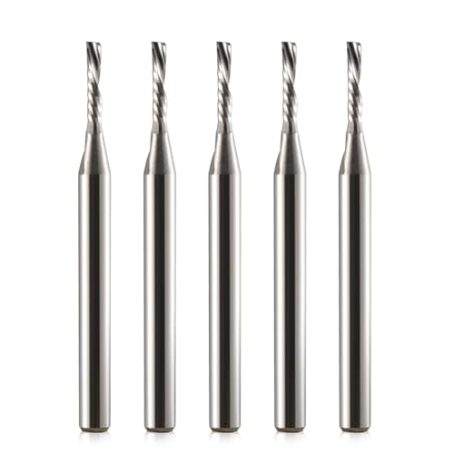 Timelee 1/8 Zoll Schaftdurchmesser 2 mm CED 15 mm CEL 1 Flöte Einrille Downcut Spiral-Fräser CNC-Fräser für Acryl, PVC, MDF, Aluminium, 10 Stück Timelee 1/8 Zoll Schaftdurchmesser 2 mm CED 15 mm CEL 1 Flöte Einrille Downcut Spiral-Fräser CNC-Fräser für Acryl, PVC, MDF, Aluminium, 10 Stück von Trvoxviq