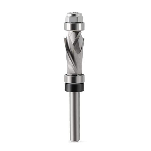 Trvoxviq Hartmetall-Kompressionsfräser-Bit, 1/4-Zoll-Schaft, 1,27 cm Durchmesser, 2,5 cm Schnittlänge, DLC-beschichteter Oberfräsen-Bit mit oberem und unterem Lager für Holzbearbeitung Trvoxviq Hartmetall-Kompressionsfräser-Bit, 1/4-Zoll-Schaft, 1,27 cm Durchmesser, 2,5 cm Schnittlänge, DLC-beschichteter Oberfräsen-Bit mit oberem und unterem Lager für Holzbearbeitung von Trvoxviq