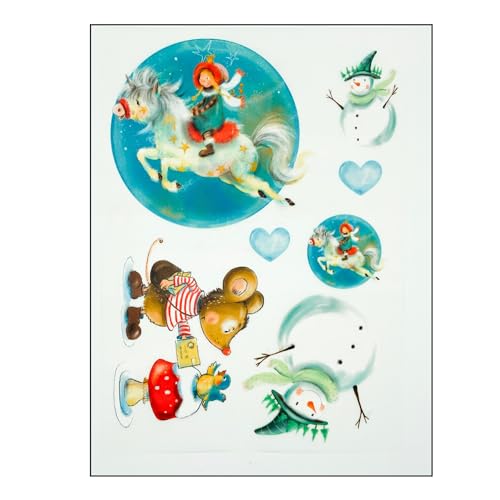 Bügelbilder Set für Textilien DIN A4 Kinder Mädchen Jungen Pferde Weihnachten groß klein Aufbügelbild zum aufbügeln verschiedene Designs (Design 6) von TryPinky