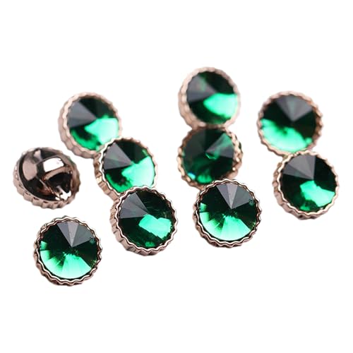 10 Stück Strassknöpfe DIY Diamant-Knöpfe 12mm Knöpf Zum Annähen Vintage-Knöpfe Knöpf Für Blazer, Anzüge, Mäntel, Uniform, Jacke (Grün) von Tsangbaby