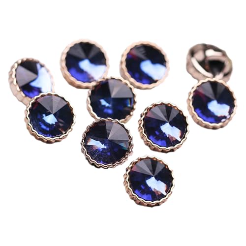 10 Stück Strassknöpfe DIY Diamant-Knöpfe 12mm Knöpfe Zum Annähen Vintage-Knöpfe Knöpfe Für Blazer, Anzüge, Mäntel, Uniform, Jacke (Blau) von Tsangbaby
