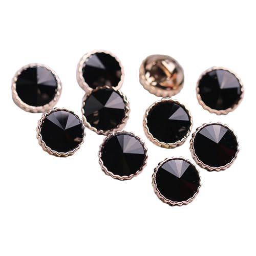 10 Stück Strassknöpfe DIY Diamant-Knöpfe 12mm Knöpf Zum Annähen Vintage-Knöpfe Knöpf Für Blazer, Anzüge, Mäntel, Uniform, Jacke (Schwarz) von Tsangbaby