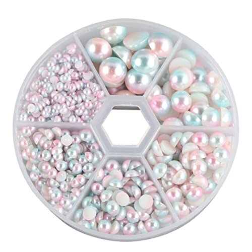 1150 Stück runde flache Rückseite Halbperlen lose Perlen Cabochon Perlen gemischte Größen für DIY Handwerk Handy Zubehör Farbe 15 von Tsangbaby