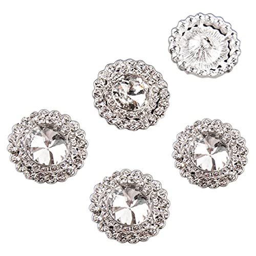 5 Stück Strass Knöpfe Glitzer Runde Metallknöpfe Frauen Nähen auf Kleidung Knöpfe für DIY Schmuck Handwerk Zubehör 20mm von Tsangbaby