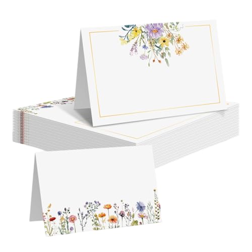 50 Tischkarten, Namenskarten für Tischdekoration, Blumennamen, Platzkarte für Hochzeit, Geburtstag, Party, Weihnachten von Tsangbaby