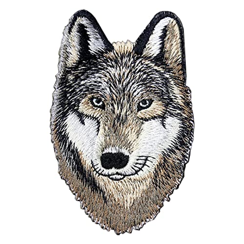 Aufnäher zum Aufbügeln, realistische Tiere, brüllender Tiger, bestickt, zum Aufbügeln, trendiger Aufnäher, für Herren, T-Shirt, Wolf Aufnäher zum Aufbügeln, realistische Tiere, brüllender Tiger, bestickt, zum Aufbügeln, trendiger Aufnäher, für Herren, T-Shirt, Wolf von Tsangbaby