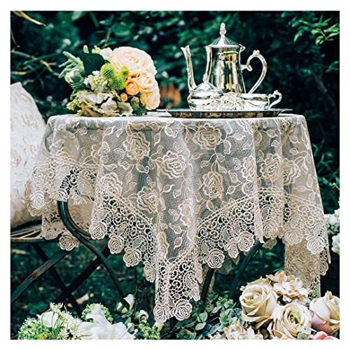 Tsangbaby Roségoldene Spitzentischdecke, quadratisch, Vintage-Rose, bestickt, Spitze, Tischüberzug für Hochzeit, Outdoor, Party, 110 x 110 cm, Goldfarben, sxa0649 Tsangbaby Roségoldene Spitzentischdecke, quadratisch, Vintage-Rose, bestickt, Spitze, Tischüberzug für Hochzeit, Outdoor, Party, 110 x 110 cm, Goldfarben, sxa0649 von Tsangbaby
