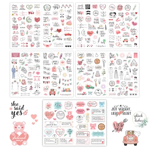 Tsathoggua Sticker Hochzeit Gästebuch, Sticker Set für Gästebuch oder Fotoalbum mit viel Liebe, Love Stickers für Scrapbook oder Bullet Journal, Aufkleber Hochzeit für Gästebuch, Fotoalbum (Rose) Tsathoggua Sticker Hochzeit Gästebuch, Sticker Set für Gästebuch oder Fotoalbum mit viel Liebe, Love Stickers für Scrapbook oder Bullet Journal, Aufkleber Hochzeit für Gästebuch, Fotoalbum (Rose) von Tsathoggua