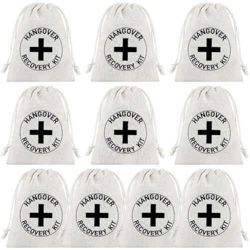 Tsffae 10 Stück/Set Kreuz-baumwolltaschen, Kater-Set-, Bachelorette-Party-geschenktüten, Kreuz-Braut-baumwolltaschen, Große Kordelzug-Geschenkpapier-, Survival-Recovery-kit- von Tsffae