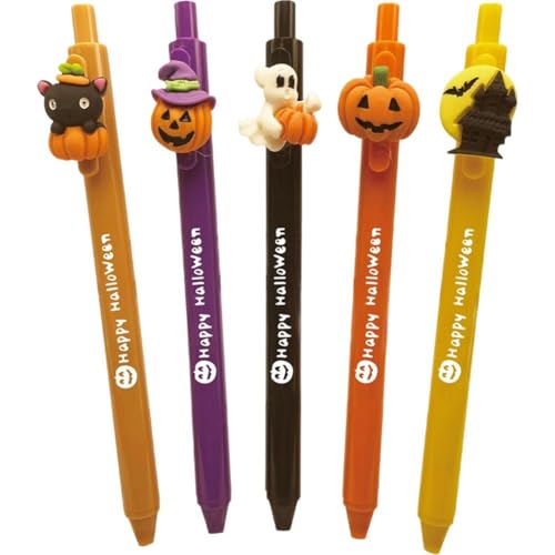 Tsffae 5 Stück Halloween-gelschreiber Kürbisgeist-Motiv, Lustiger Kürbis-Kugelschreiber, Gelschreiber Zum Schreiben Für Halloween-partytüten, Schulschreibwaren Tsffae 5 Stück Halloween-gelschreiber Kürbisgeist-Motiv, Lustiger Kürbis-Kugelschreiber, Gelschreiber Zum Schreiben Für Halloween-partytüten, Schulschreibwaren von Tsffae
