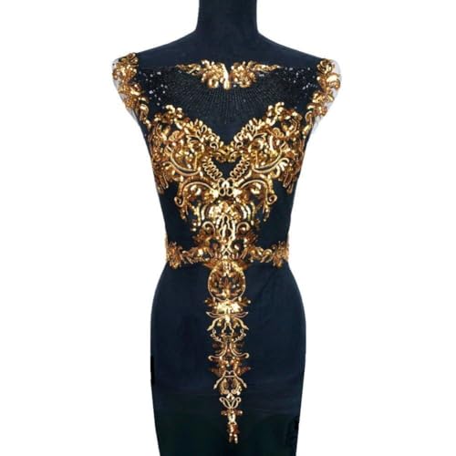 Tsffae Goldene Stickerei, Pailletten-Spitzenapplikation, 6 Stück/Set, Quastenkragen, Netzgaze, Spitzenbesatz, Nähflicken, Stoffflicken Für Hochzeitskleid-Dekoration Tsffae Goldene Stickerei, Pailletten-Spitzenapplikation, 6 Stück/Set, Quastenkragen, Netzgaze, Spitzenbesatz, Nähflicken, Stoffflicken Für Hochzeitskleid-Dekoration von Tsffae