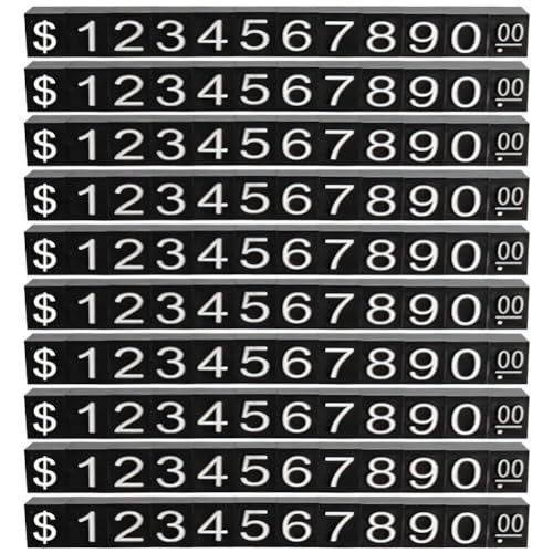 Tsffae Preisanzeige-würfel, 10 Sets, Verstellbare Preisschilder, Schmuck-preisanzeige, Preisschilder, Dollar-preisblock-Set Zahl Und Buchstaben von Tsffae