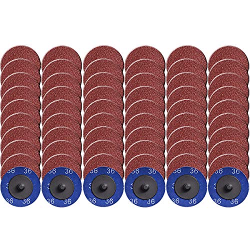 Tshya Schnellwechsel-Rollenscheibe, 60 Stück, Körnung 36, 5,1 cm, Aluminiumoxid-beschichtet, Schleifmaschinen-Zubehör, für Oberflächenvorbereitung (P36) von Tshya