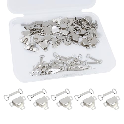 Tsnamay Metallhaken aus Kunstharz, Haken- und Ösenverschlüsse für Kleidung, silberweiß, 40 Paar, E-Stil, PP-Kunststoffbox, 110 x 87,5 x 15 mm (L x B x H), 1 Set von Tsnamay