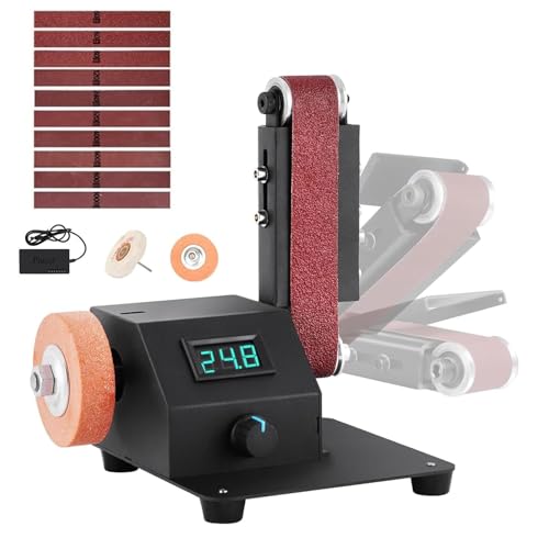 Mini-Bandschleifer, 350-W-Elektro-Bandschleifmaschine Mit 10 Schleifbändern, Stufenloser Geschwindigkeitsregelung, Tragbar Für Heimwerker, Handwerk Und Präzisionsschleifen Mini-Bandschleifer, 350-W-Elektro-Bandschleifmaschine Mit 10 Schleifbändern, Stufenloser Geschwindigkeitsregelung, Tragbar Für Heimwerker, Handwerk Und Präzisionsschleifen von TsoLay