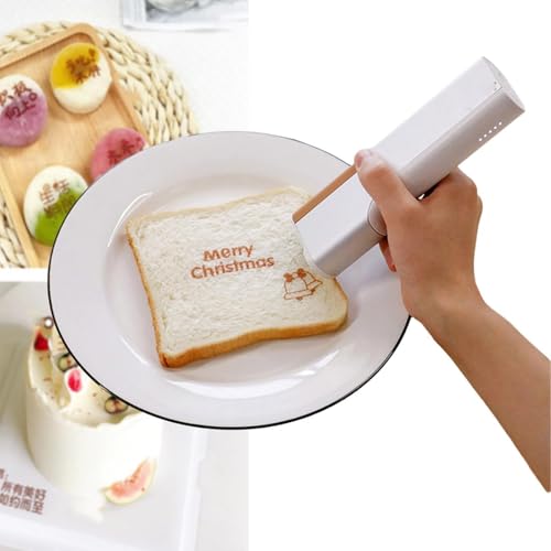 Tragbarer Lebensmitteldrucker, Mini-Kaffee-Latte-Art-Drucker Mit Hilfslineal, Steuerung Per Mobiler App, Bluetooth-Verbindung, Typ-C, Für Kuchen, Kekse, Brot, Schokolade Und DIY-Dekoration von TsoLay
