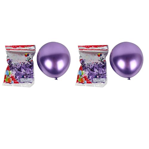 TsoLay 100 Stück 25,4 cm Metallic-Latex-Luftballons, dick, Chrom, glänzend, Metallperlen, Ballons, Globos für Party-Dekoration, Lila von TsoLay