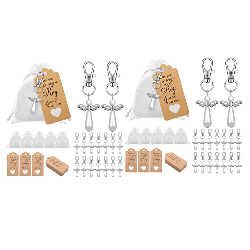 TsoLay 40 x Dankeschön-Schlüsselanhänger, Engel-Schlüsselanhänger, Hochzeitsgeschenke für Babyparty, Geburtstag, Giveaway von TsoLay